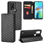 For Blackview A50 Cubic Grid Texture Flip Leather Phone Case(Black)