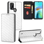 For Blackview A50 Cubic Grid Texture Flip Leather Phone Case(Silver)