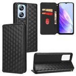 For Blackview A52 / A52 Pro Cubic Grid Texture Flip Leather Phone Case(Black)