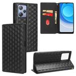 For Blackview A53 / A53 Pro Cubic Grid Texture Flip Leather Phone Case(Black)
