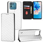 For Blackview A55 Pro Cubic Grid Texture Flip Leather Phone Case(Silver)