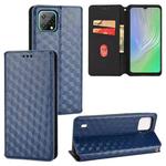 For Blackview A55 Cubic Grid Texture Flip Leather Phone Case(Blue)