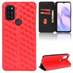 For Blackview A70 Cubic Grid Texture Flip Leather Phone Case(Red)