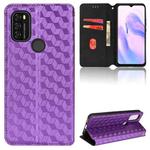 For Blackview A70 Cubic Grid Texture Flip Leather Phone Case(Purple)