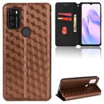 For Blackview A70 Cubic Grid Texture Flip Leather Phone Case(Brown)