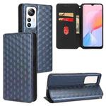 For Blackview A85 Cubic Grid Texture Flip Leather Phone Case(Blue)