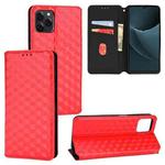 For Blackview A95 Cubic Grid Texture Flip Leather Phone Case(Red)