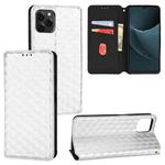 For Blackview A95 Cubic Grid Texture Flip Leather Phone Case(Silver)