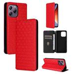 For Blackview A96 Cubic Grid Texture Flip Leather Phone Case(Red)