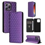 For Blackview A96 Cubic Grid Texture Flip Leather Phone Case(Purple)