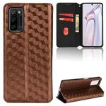 For Blackview A100 Cubic Grid Texture Flip Leather Phone Case(Brown)