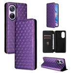 For Blackview A200 Pro Cubic Grid Texture Flip Leather Phone Case(Purple)