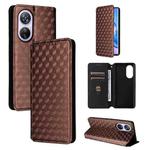 For Blackview A200 Pro Cubic Grid Texture Flip Leather Phone Case(Brown)