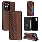For Blackview Color 8 Cubic Grid Texture Flip Leather Phone Case(Brown)