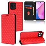 For Blackview Oscal C20 / C20 Pro Cubic Grid Texture Flip Leather Phone Case(Red)