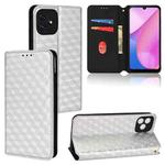 For Blackview Oscal C20 / C20 Pro Cubic Grid Texture Flip Leather Phone Case(Silver)