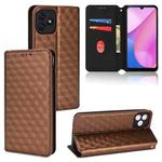 For Blackview Oscal C20 / C20 Pro Cubic Grid Texture Flip Leather Phone Case(Brown)