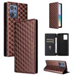 For Blackview Oscal C30 / C30 Pro Cubic Grid Texture Flip Leather Phone Case(Brown)