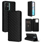 For Blackview Oscal C70 Cubic Grid Texture Flip Leather Phone Case(Black)
