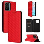 For Blackview Oscal C70 Cubic Grid Texture Flip Leather Phone Case(Red)