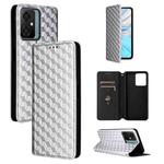 For Blackview Oscal C70 Cubic Grid Texture Flip Leather Phone Case(Silver)