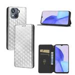 For Blackview Oscal C80 Cubic Grid Texture Flip Leather Phone Case(Silver)