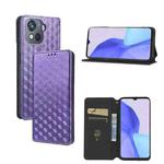 For Blackview Oscal C80 Cubic Grid Texture Flip Leather Phone Case(Purple)