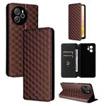For Blackview Shark 8 Cubic Grid Texture Flip Leather Phone Case(Brown)