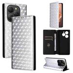 For Blackview Shark 9 Cubic Grid Texture Flip Leather Phone Case(Silver)