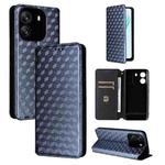 For Blackview Wave 6C Cubic Grid Texture Flip Leather Phone Case(Blue)