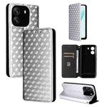 For Blackview Wave 6C Cubic Grid Texture Flip Leather Phone Case(Silver)