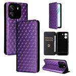 For Blackview Wave 6C Cubic Grid Texture Flip Leather Phone Case(Purple)