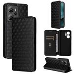 For Blackview Oscal Tiger 13 Cubic Grid Texture Flip Leather Phone Case(Black)