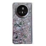 For Honor Magic V3 Magnetic Axis Pearlescent Shell Texture Phone Case(Pink Green)