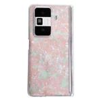 For Honor Magic Vs3 Magnetic Axis Pearlescent Shell Texture Phone Case(Pink Green)