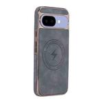 For Google Pixel 9a Electroplated PC Sheepskin Invisible Magnetic MagSafe Phone Case(Grey)