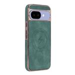 For Google Pixel 9a Electroplated PC Sheepskin Invisible Magnetic MagSafe Phone Case(Green)