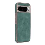 For Google Pixel 9 Pro XL Electroplated PC Sheepskin Invisible Magnetic MagSafe Phone Case(Green)