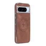 For Google Pixel 8 Pro Electroplated PC Sheepskin Invisible Magnetic MagSafe Phone Case(Brown)