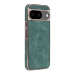 For Google Pixel 8 Electroplated PC Sheepskin Invisible Magnetic MagSafe Phone Case(Green)