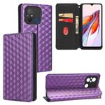 For Redmi 12C / 11A 4G Cubic Grid Texture Flip Leather Phone Case(Purple)