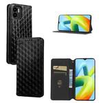 For Redmi A1 2022 Cubic Grid Texture Flip Leather Phone Case(Black)