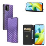 For Redmi A1 2022 Cubic Grid Texture Flip Leather Phone Case(Purple)