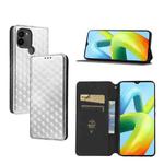 For Redmi A1+ Cubic Grid Texture Flip Leather Phone Case(Silver)