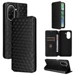 For Redmi A5 4G 171.7mm / Xiaomi Poco C71 Cubic Grid Texture Flip Leather Phone Case(Black)