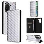 For Redmi A5 4G 171.7mm / Xiaomi Poco C71 Cubic Grid Texture Flip Leather Phone Case(Silver)