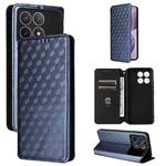 For Redmi K70 / K70 Pro Cubic Grid Texture Flip Leather Phone Case(Blue)