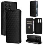 For Redmi K70E / Xiaomi Poco X6 Pro Cubic Grid Texture Flip Leather Phone Case(Black)