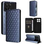 For Redmi K70E / Xiaomi Poco X6 Pro Cubic Grid Texture Flip Leather Phone Case(Blue)