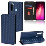 For Redmi Note 8 2021 Cubic Grid Texture Flip Leather Phone Case(Blue)